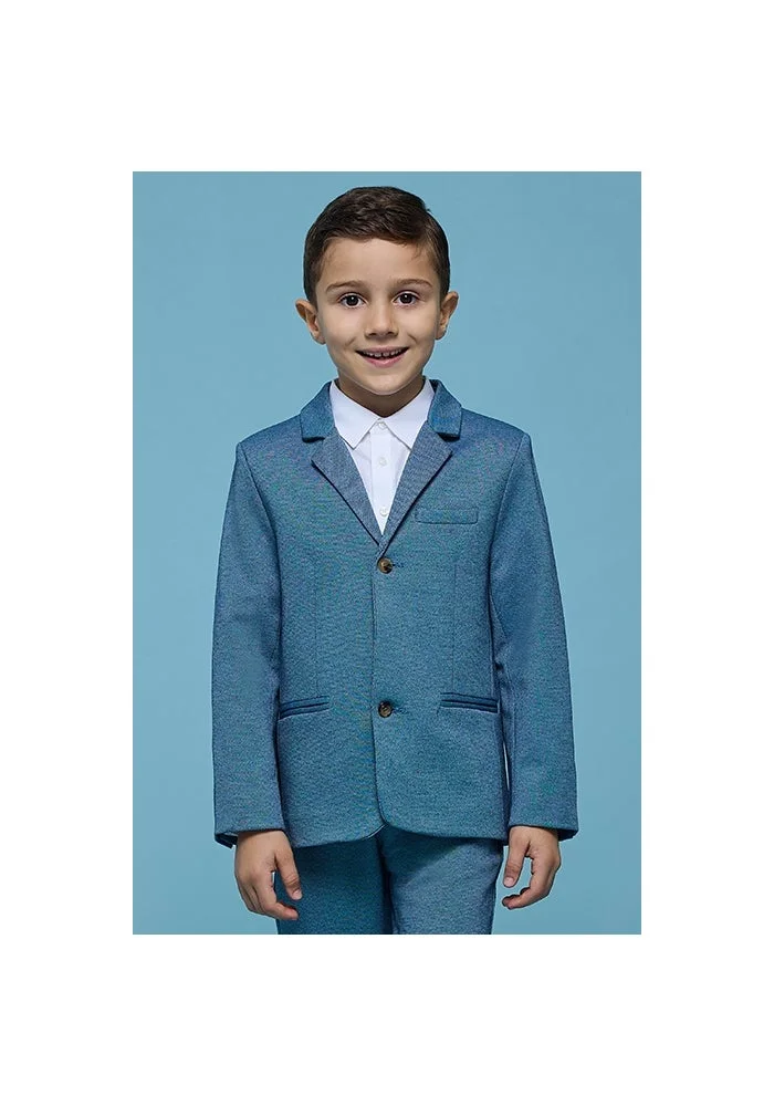 أر أند بي Textured Single Breasted Blazer with Button Closure