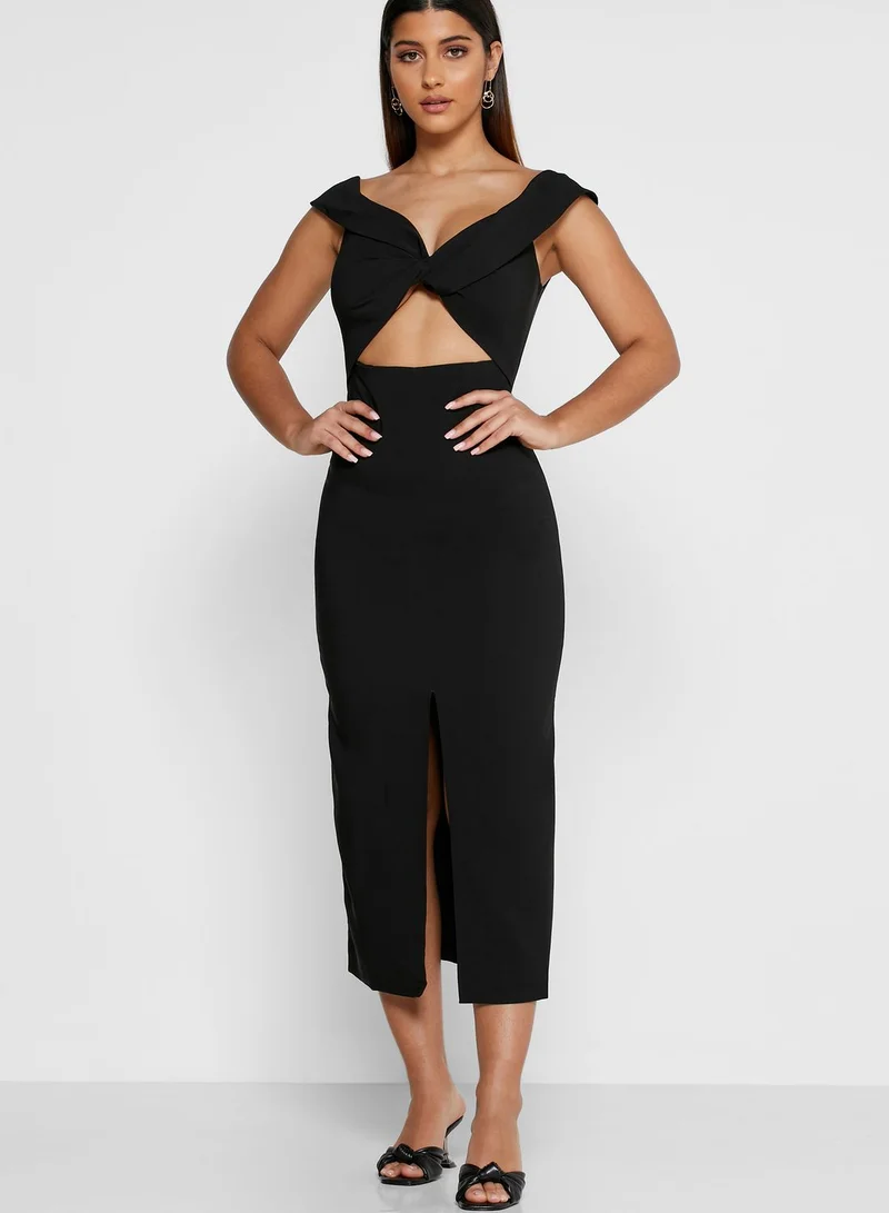 Finders Keepers Mae Front Split Cut Out Dress