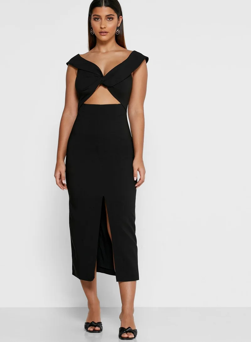 Finders Keepers Mae Front Split Cut Out Dress