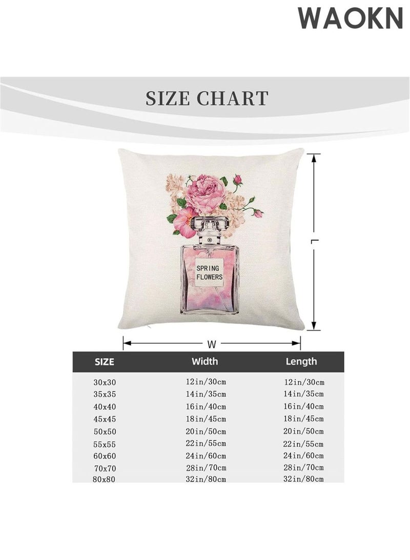 دبليو أيه أو كي أن مجموعة من 4 أغطية وسائد خضراء، 45 × 45 سم، بتصميم بنمط عتيق، أغطية وسائد ناعمة مزدوجة الجوانب، غطاء وسادة مربع لغرف المعيشة والمقاعد والأسرة والكراسي، وسادة مزخرفة بسحاب - Image 4