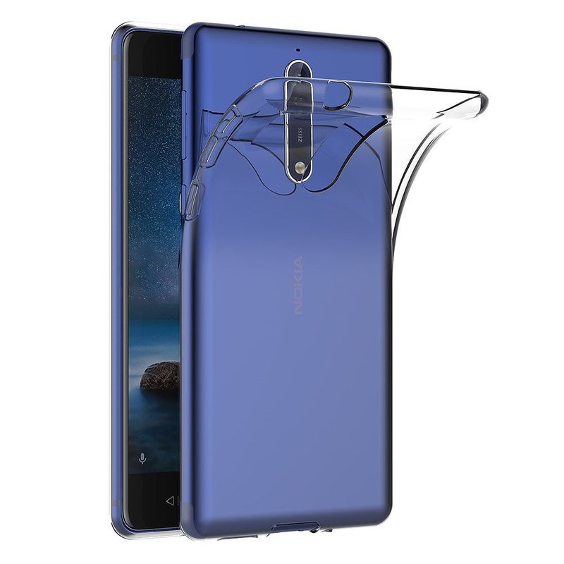 MaiJin Case for Nokia 8 53 inch Soft TPU Rubber Gel Bumper Transparent Back Cover