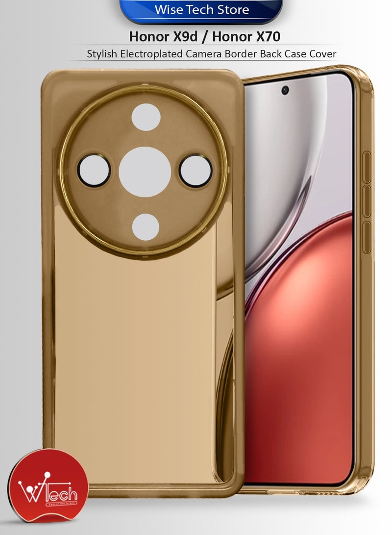 دبليو تيك غطاء خلفي للهاتف شفاف ناعم من السيليكون لحماية عدسة الكاميرا لهاتف Honor X9d / Honor X70 5G 2025، رفيع جدًا وأنيق مع حافة كاميرا مطلية بالكهرباء - بني - Image 1