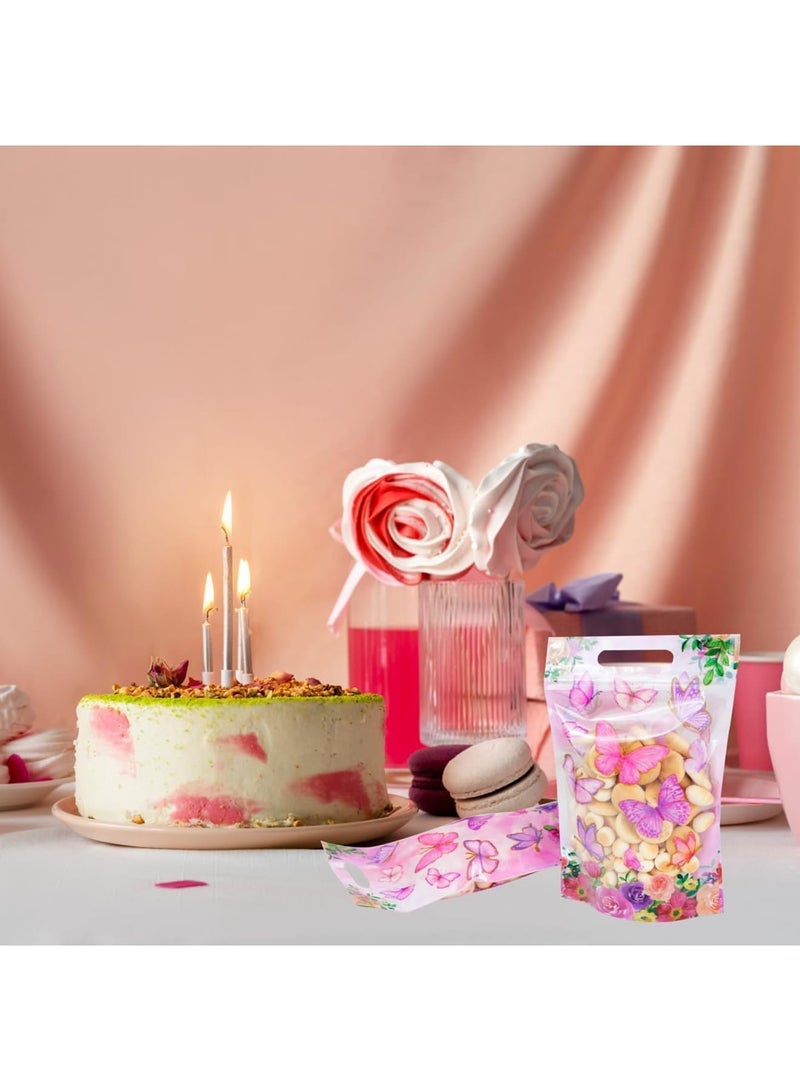 SYOSI Resealable Clear Window Pouch, Stand-Up Zipper Bags with Butterfly Design, Smell-Proof Party Favor Bags for Favor Food Storage, Coffee Beans, Candy & Jewelry Packaging (6.6x5.5 Inches,50-Pack) - Image 5