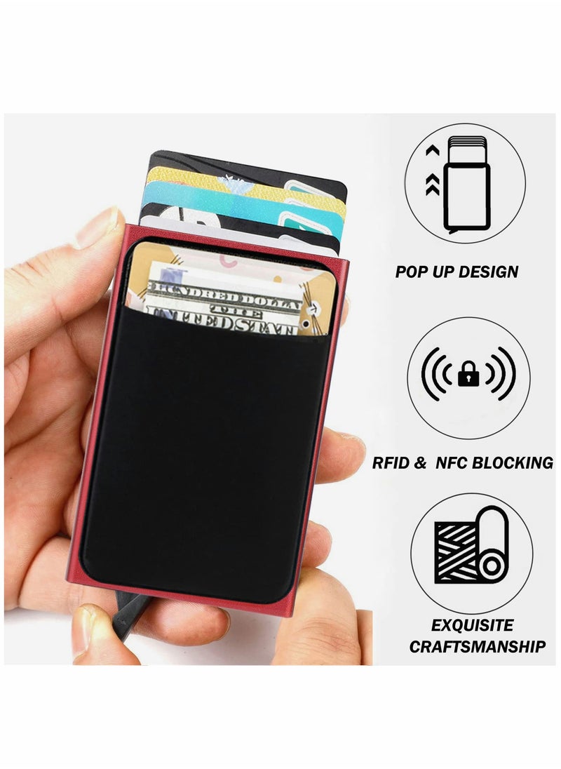 SYOSI - Pop-up Credit Card Holder Switch Sliding Business Card Case RFID Blocking Wallets for Men and Women - Image 1
