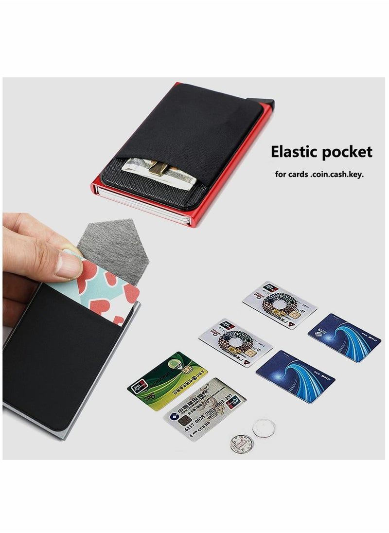 SYOSI - Pop-up Credit Card Holder Switch Sliding Business Card Case RFID Blocking Wallets for Men and Women - Image 1