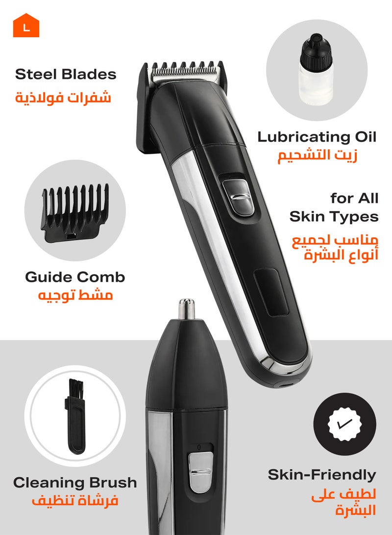 3 IN 1 Multifunction Portable Rechargeable Shaver - Electric Grooming Kit with Foil Shaver, Nose Trimmer, and Hair Clipper Head - Ideal for Beard, Face, Nose u0026 Ear Hair, and Travel Use for Men - Image 4