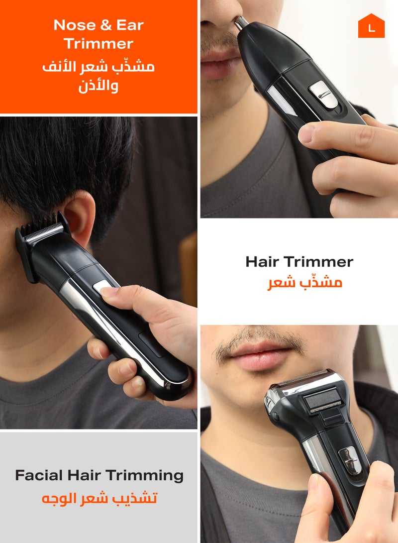 3 IN 1 Multifunction Portable Rechargeable Shaver - Electric Grooming Kit with Foil Shaver, Nose Trimmer, and Hair Clipper Head - Ideal for Beard, Face, Nose u0026 Ear Hair, and Travel Use for Men - Image 3