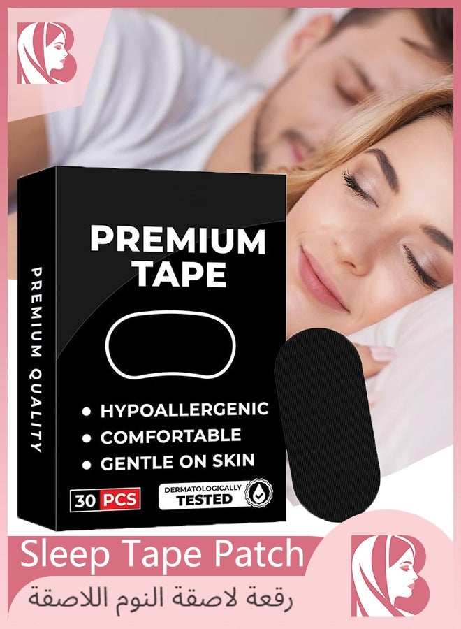 Generic 30 PCS Sleep Tape Patch, Sleep Strips, Mouth Tape for Sleeping Specially Designed for Lip Contact,Mouth Sleep Tape for Improved Nasal Breathing and Reduced Snoring (Black)  - Image 1