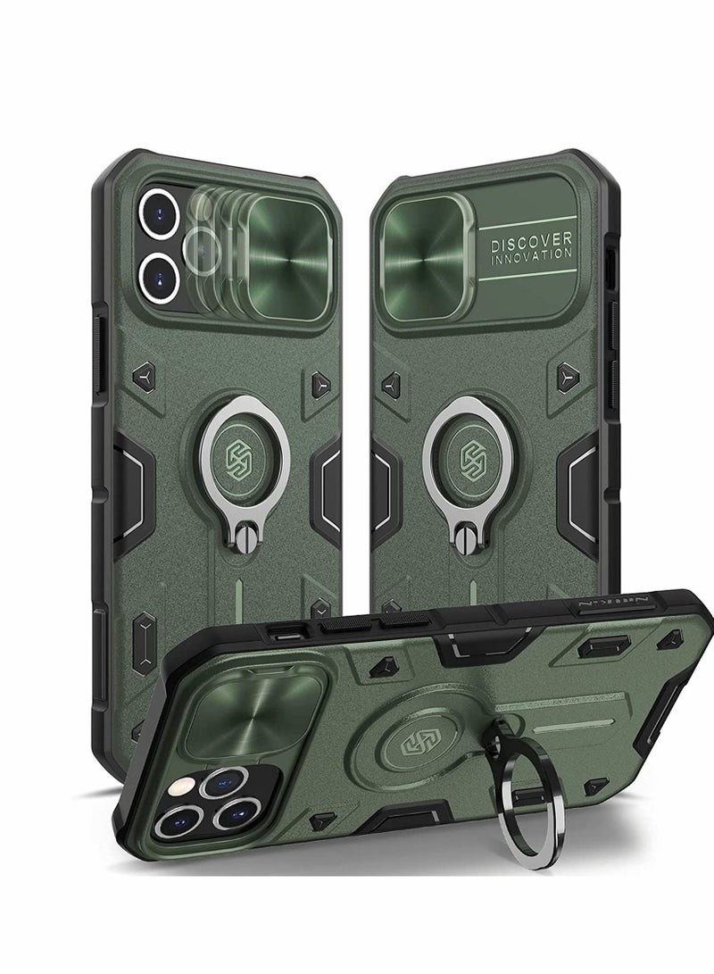 Excefore Case for iPhone 12 Mini 5.4'' - Military Grade Case with 360° Kickstand Ring Stand and Slide Camera Cover, PC & TPU Impact - Resistant Bumpers Armor Case  - Image 1