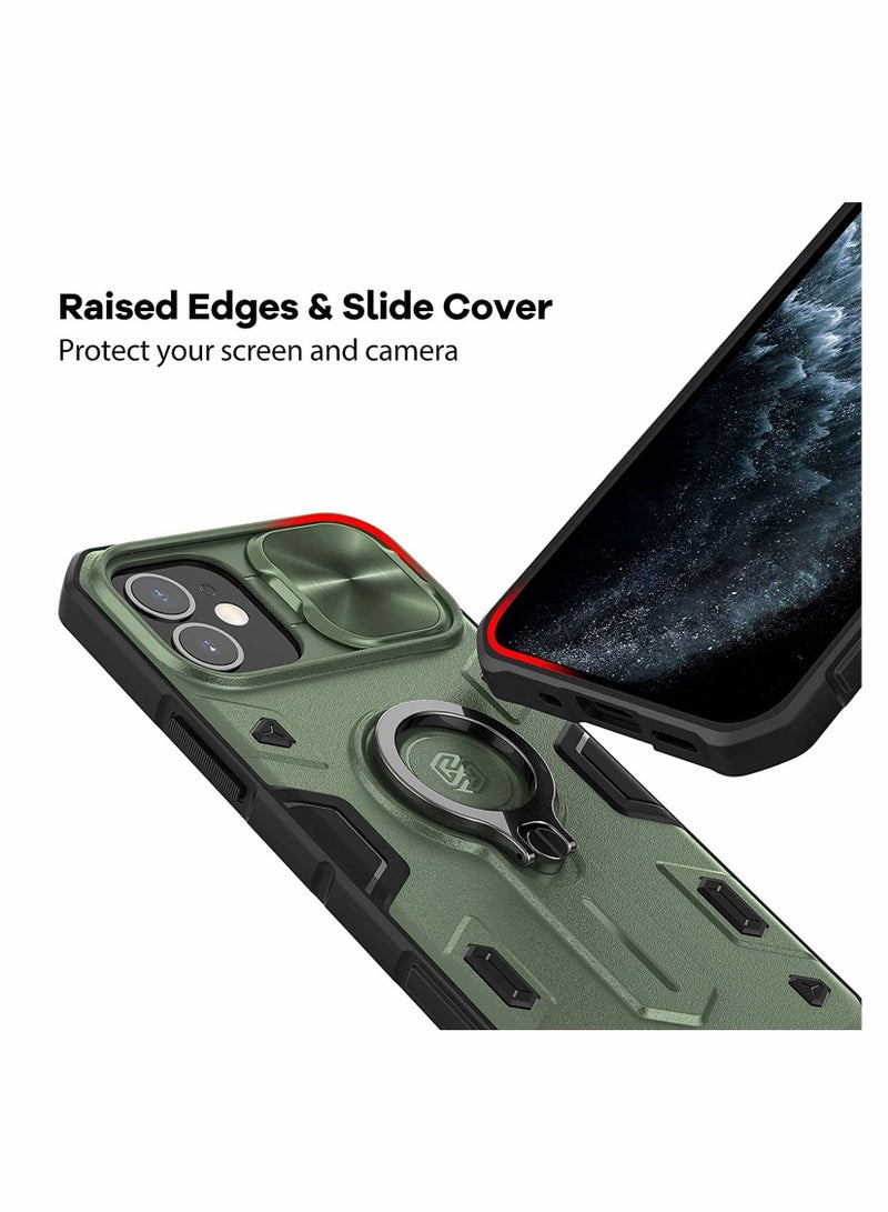 Excefore Case for iPhone 12 Mini 5.4'' - Military Grade Case with 360° Kickstand Ring Stand and Slide Camera Cover, PC & TPU Impact - Resistant Bumpers Armor Case  - Image 2