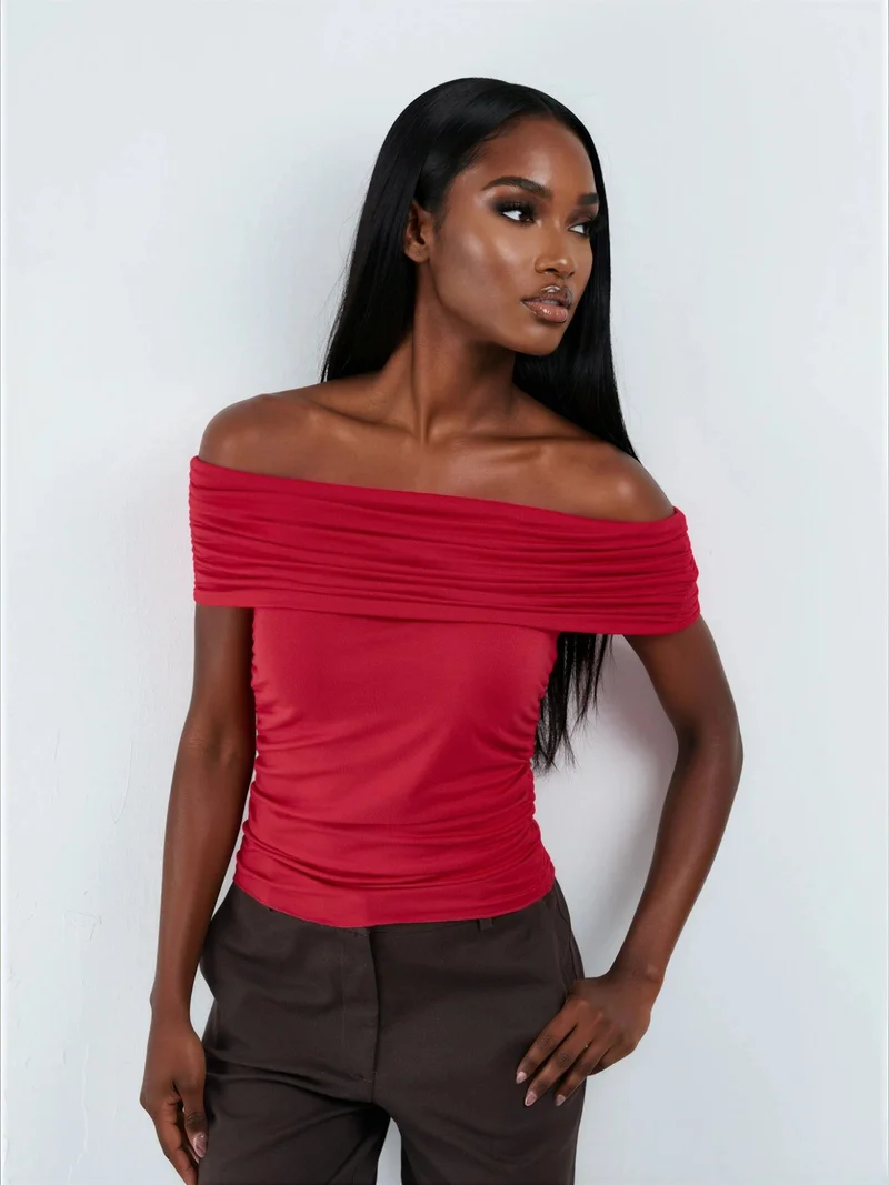 بوسيم BUSEM Off Shoulder Drape Blouse