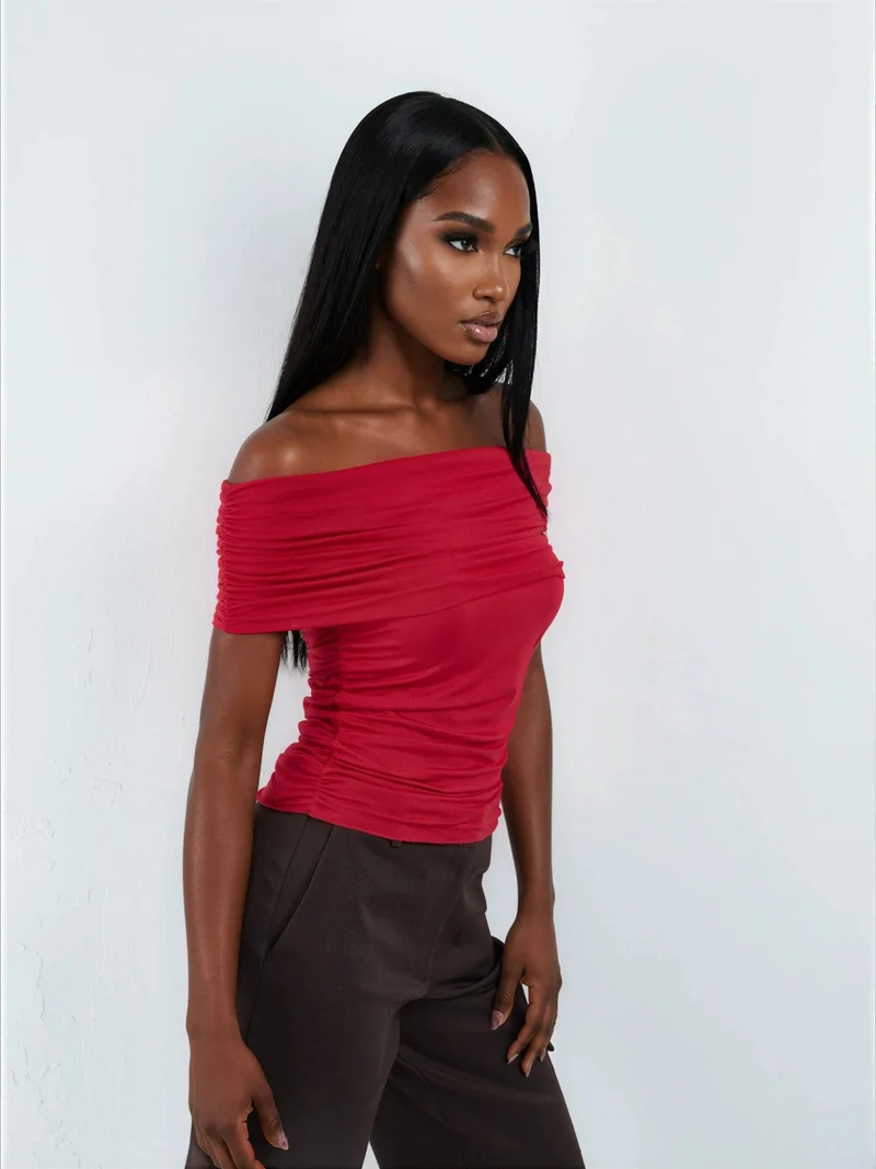 بوسيم BUSEM Off Shoulder Drape Blouse