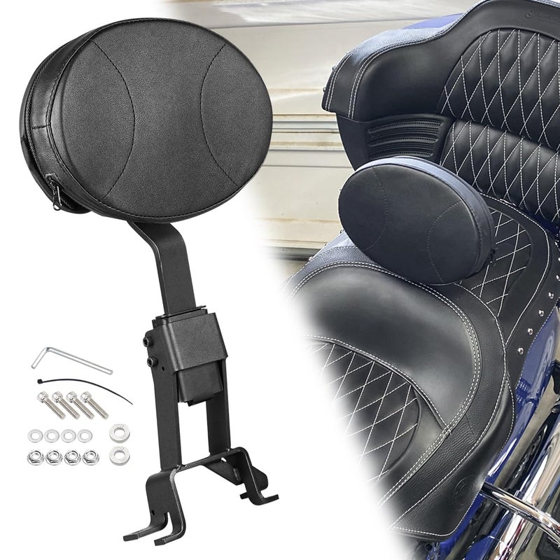 AUFER Front Driver Rider PlugIn Backrest Sissy Bar With Back Rest Pad Mounting Kit Compatible With For Chief Chieftain Classic Roadmaster Springfield 20142024 DetachableAdjustable