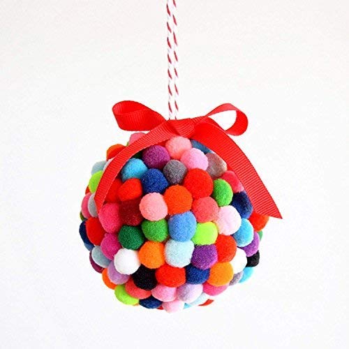 eS³kube Round Shaped Soft Fluffy Mixed Color Pompom for Art and Craft, Party Decoration, Handicrafts (Multicolour, Size: 2 cm) - Approx 200 Pieces - Image 3