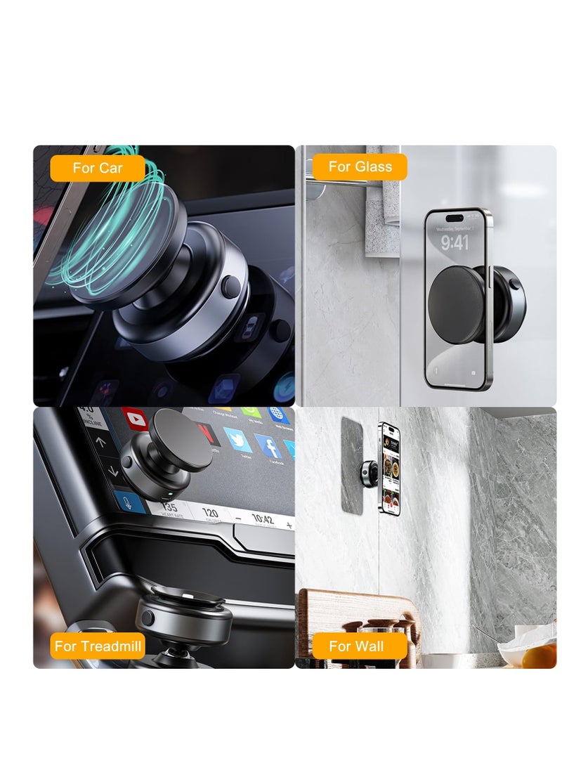 LIVVY Upgraded 360° Adjustable Electric Vacuum Magnetic Suction Cup Phone Mount, Hands-Free Magnetic Cell Phone Holder for Car, Gym, Mirror, Smooth Surface, Compatible with Magsafe iPhone  - Image 3