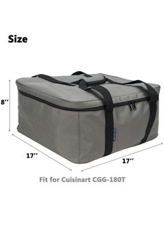 KISLANE KISLANE Carrying Bag for Cuisinart CGG-180T Grill, Portable Grill Bag for Outdoor Gourmet Grill, Tabletop Grill Storage Bag for Cuisinart CGG-180T (Grey)  - Image 4