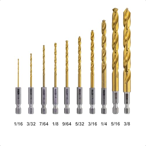 Railer Allen Wrench Drill Bit Set Railer High Speed Titanium 10pc Hex Shank Drill Bit Set for Impact Driver wBit Holder MultiPurpose Drill Bits for Metal Wood PVC brocas para Madera - Image 3