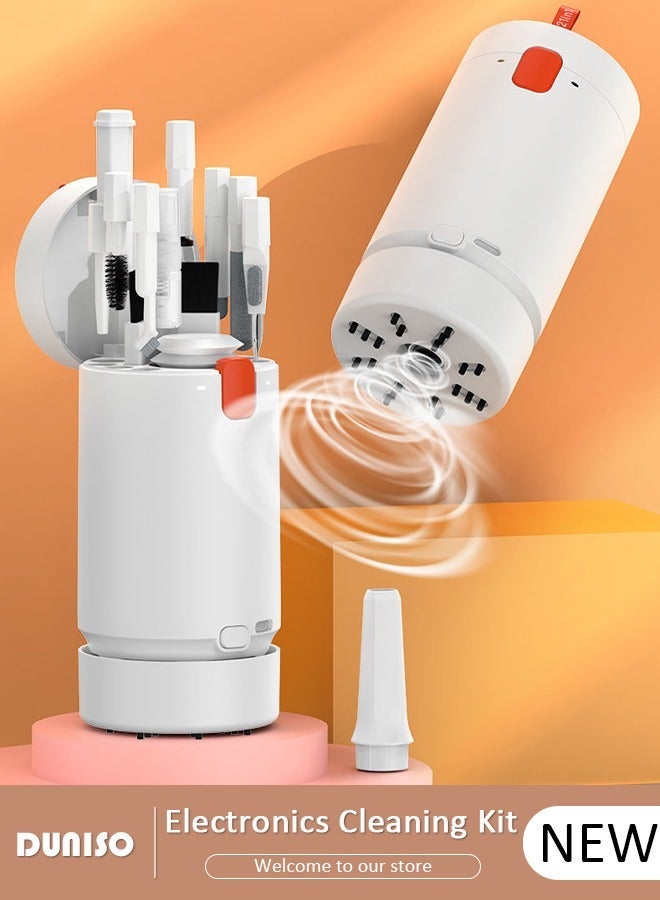 DUNISO 21 in 1 Electronics Cleaning Kit, Multifunctional Cleaning Kit for Keyboard, Portable Cleaning Kit with USB Charging for Computers, Cleaning Soft Brush Tool for Camera and Bluetooth Headset, Cleaner Kit with Dust Absorption Function for All Types of Cell Phones and Computers (Detergent not included) - Image 1