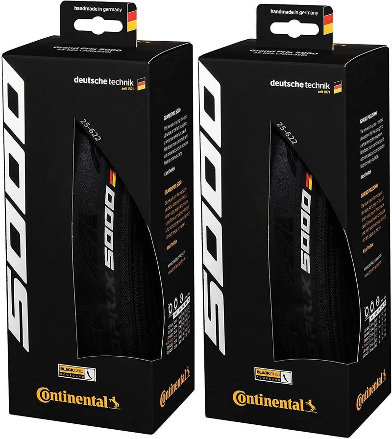 Continental Grand Prix 5000 650B X 28 Black-BW + Black Chili 2-Count
