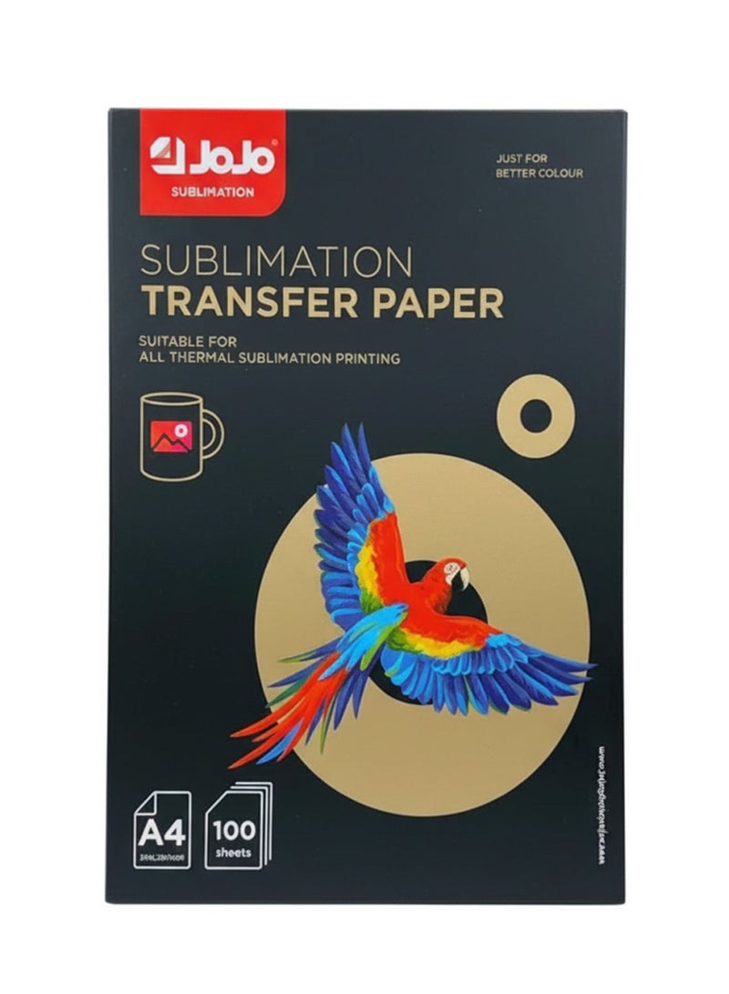 جوجو ورق نقل حراري للتسامي مقاس A4، ألوان زاهية، طباعة حرارية، 100 ورقة - Image 1