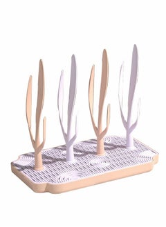 High-Quality PP Material Removable Non-toxic Baby Feeding Bottle Drying Rack Purple/Pink