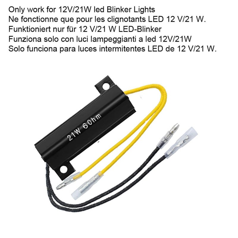 Gebildet 4PCS 12V Motorcycle Resistor 21W 6Ohm LED Load Resistors for Motorcycle Motorbike Turn Signal Indicators Compatible with Yamaha Suzuki Off Road(Y-137) - Image 2