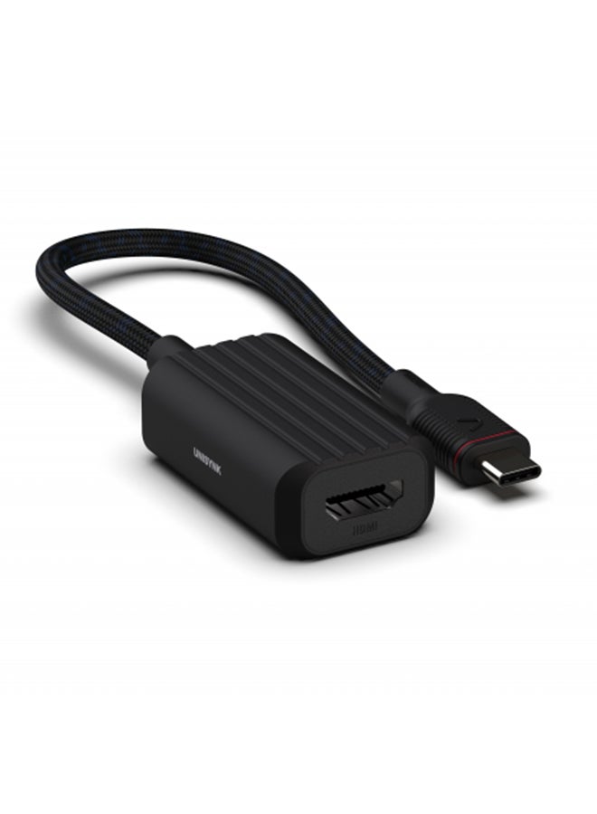 Unisynk USB-C TO HDMI ADAPTER 4K60HZ BLACK,   1x HDMI (4K@60Hz or fullHD@60Hz) - Image 1