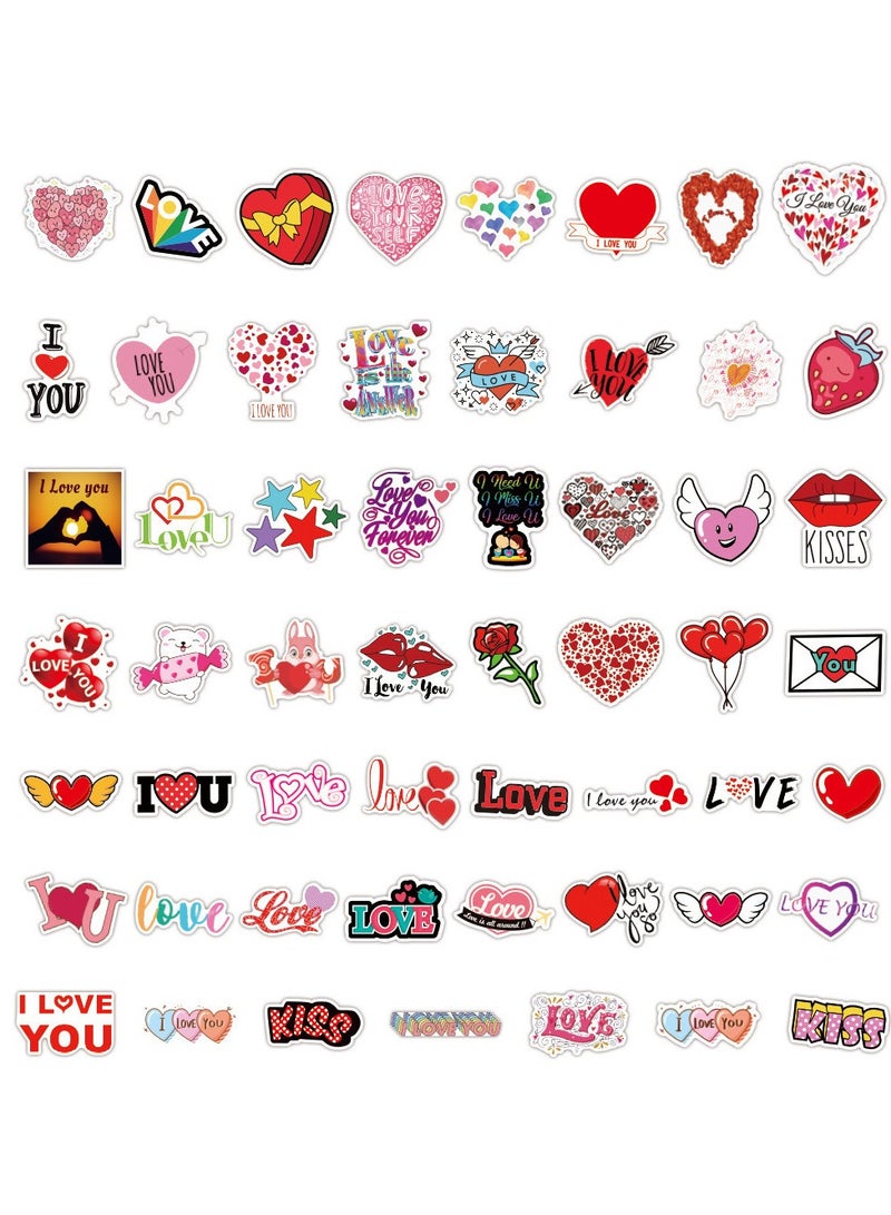 Loquat 100Pcs Love Stickers Vinyl Waterproof Stickers for Kids Teens Adults Scrapbook Sticker with Heart Shape for Laptop Motorcycles Luggage Water Bottles Decor - Image 3