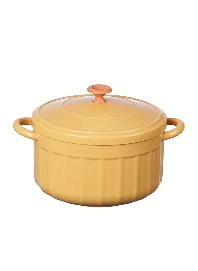 1Pc Blue Candy Color Noodle Bowl Microwave Heatable Stainless Steel Stockpot With Lid Modern Double Ear Soup Bowls Kitchen Essentials Meal Prep Container - Image 5