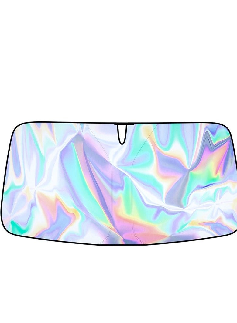 Generic Car laser sunshade for summer insulation and sunshade, a magical umbrella for car interior use with front glass  - Image 2