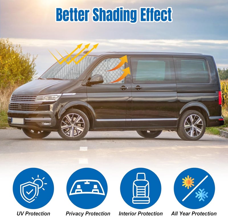 CICMOD UV Protection Sunshade Cover for VW T5 T6 - 3 Pieces with Storage Bag - Image 4