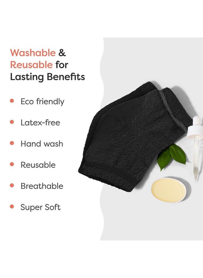Zentoes - Moisturizing Socks for Cracked Heel Treatment - Vitamin E, Olive Oil and Jojoba Oil Infused to Soften and Hydrate - Heel Socks for Dry Cracked Feet Women (Fuzzy Black, Regular) - Image 1