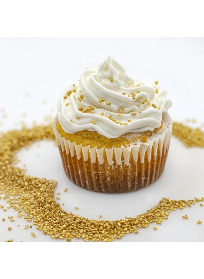 Bakerpan Pearlized Sugar Sprinkles - 5 Ounce Gold Sparkling Sugar for Baking - Decorating Sugar Crystals for Cookies, Cake Pops, Ice Cream (Made in USA) - Image 2