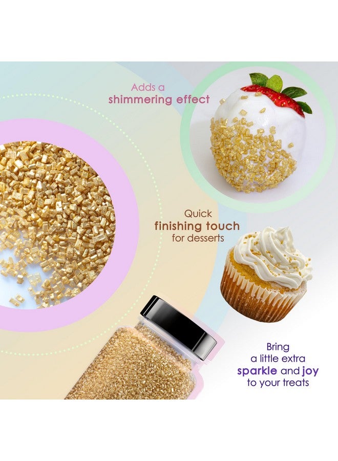 Bakerpan Pearlized Sugar Sprinkles - 5 Ounce Gold Sparkling Sugar for Baking - Decorating Sugar Crystals for Cookies, Cake Pops, Ice Cream (Made in USA) - Image 3