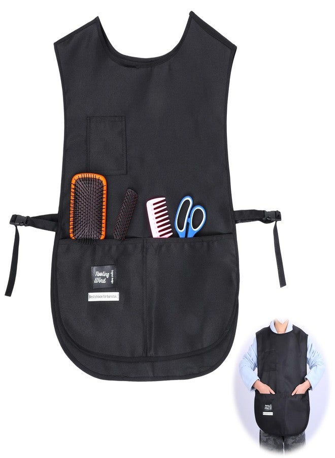 HaiFafafaing Barber Smock Waterproof Cobbler Apron With Pockets Hairdresser Barber Aprons Barbers Vest Jackets Hair Stylist Apron for Women Men for Chef Kitchen Cleaning Hairstylist Side Strap Snap Closure - Image 1