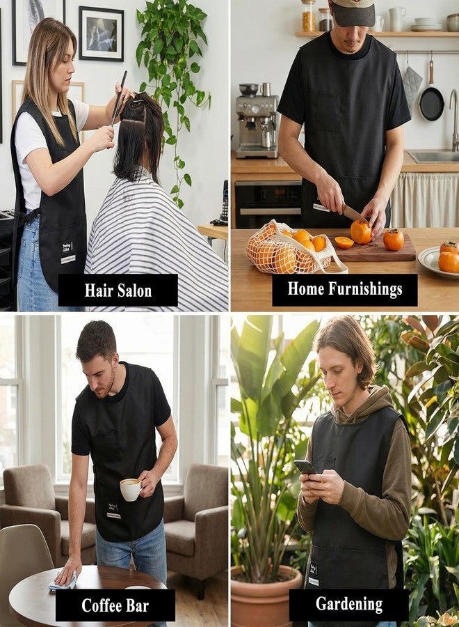 HaiFafafaing Barber Smock Waterproof Cobbler Apron With Pockets Hairdresser Barber Aprons Barbers Vest Jackets Hair Stylist Apron for Women Men for Chef Kitchen Cleaning Hairstylist Side Strap Snap Closure - Image 5