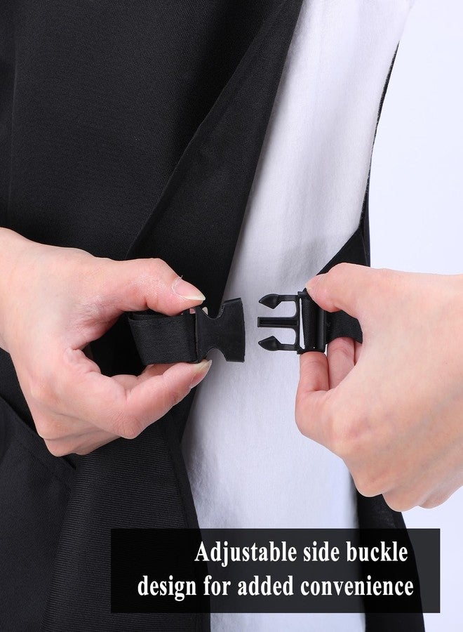 HaiFafafaing Barber Smock Waterproof Cobbler Apron With Pockets Hairdresser Barber Aprons Barbers Vest Jackets Hair Stylist Apron for Women Men for Chef Kitchen Cleaning Hairstylist Side Strap Snap Closure - Image 4