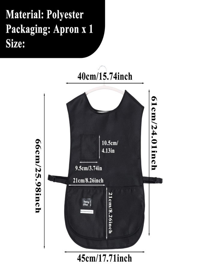 HaiFafafaing Barber Smock Waterproof Cobbler Apron With Pockets Hairdresser Barber Aprons Barbers Vest Jackets Hair Stylist Apron for Women Men for Chef Kitchen Cleaning Hairstylist Side Strap Snap Closure - Image 2