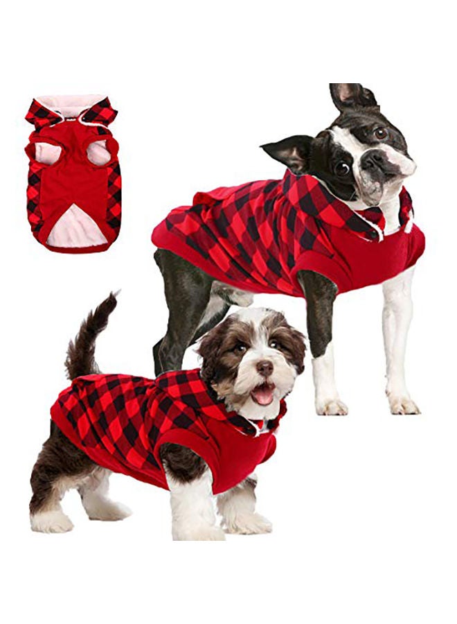 NIBEMINENT British Plaid Dog Winter Coat Red XS - Image 1