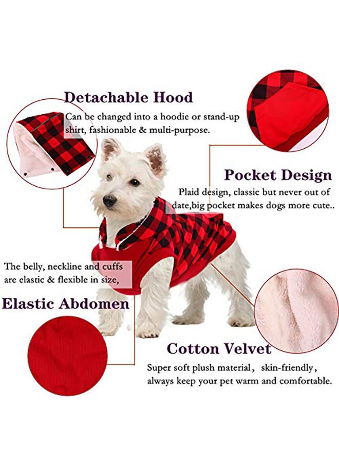 NIBEMINENT British Plaid Dog Winter Coat Red XS - Image 3