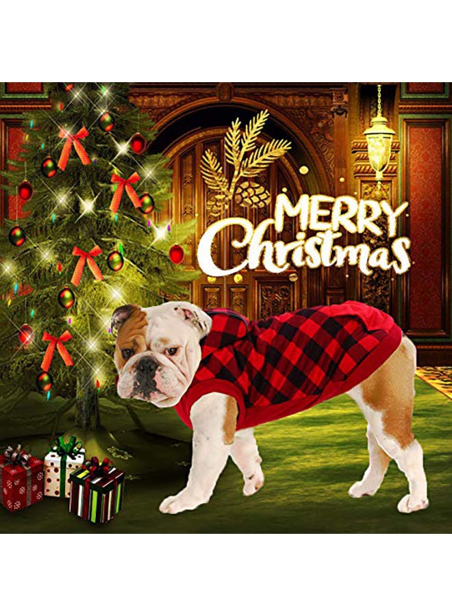 NIBEMINENT British Plaid Dog Winter Coat Red XS - Image 4