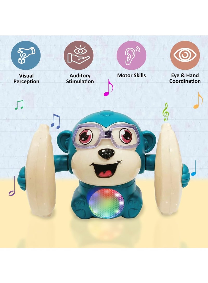 الرقص القرد لعبة موسيقية للأطفال طفل الدوار دمية المتداولة لعبة التخلص مع التحكم الصوتي الضوء الموسيقي والتأثيرات الصوتية مع مستشعر - علامة ISI - متعددة الألوان - Image 4