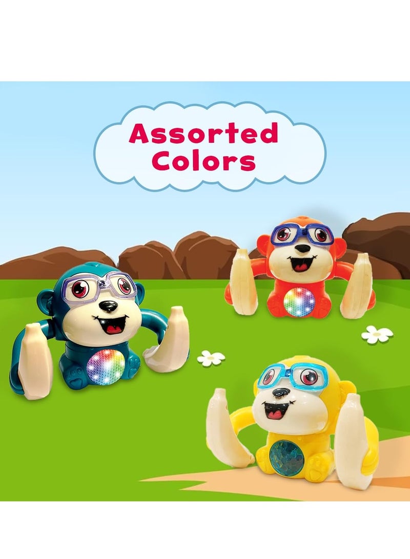 الرقص القرد لعبة موسيقية للأطفال طفل الدوار دمية المتداولة لعبة التخلص مع التحكم الصوتي الضوء الموسيقي والتأثيرات الصوتية مع مستشعر - علامة ISI - متعددة الألوان - Image 5