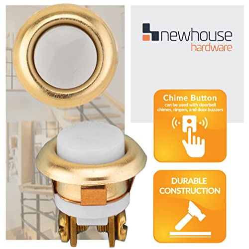 Newhouse Hardware FMB Doorbell Button, 1-Pack, Brass - Image 3