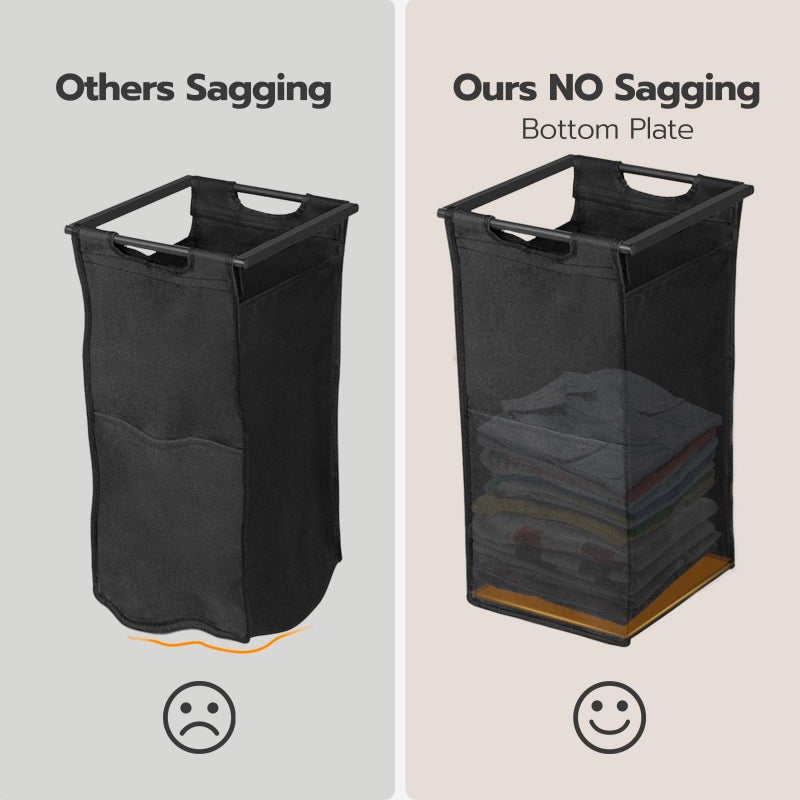 HOOBRO Laundry Hamper, Laundry Sorter 2 Section, 2 Ã— 13 Gal (49.5L), Laundry Basket with Wheels, Rolling Cart, Pull-Out and Removable Oxford Fabric Bags, Rustic Brown and Black BF72XY01 - Image 3