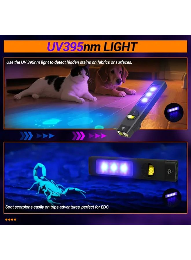 2 Packs Multi Functional LED Flashlight Magnetic Tail Work Lamp Pen Clip - Image 5
