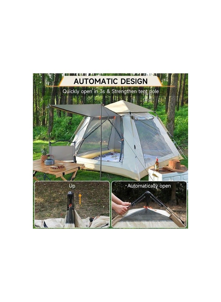 خيمة تخييم تتسع لـ 6  اشخاص، مقاومة للماء، نافذتين وبابين - اوتوماتيك الفتح - Image 2