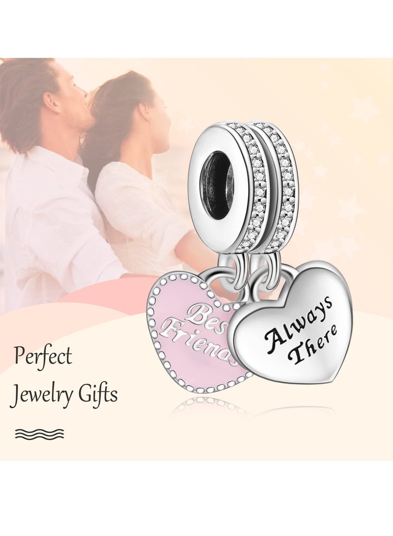 Excefore 925 Sterling Silver Charms, Bead Charms for Bracelets, Heart Charms for Women Girls Bracelets, Family Tree Charms Jewelry Gift for Women Girls (Heart to Heart) - Image 3