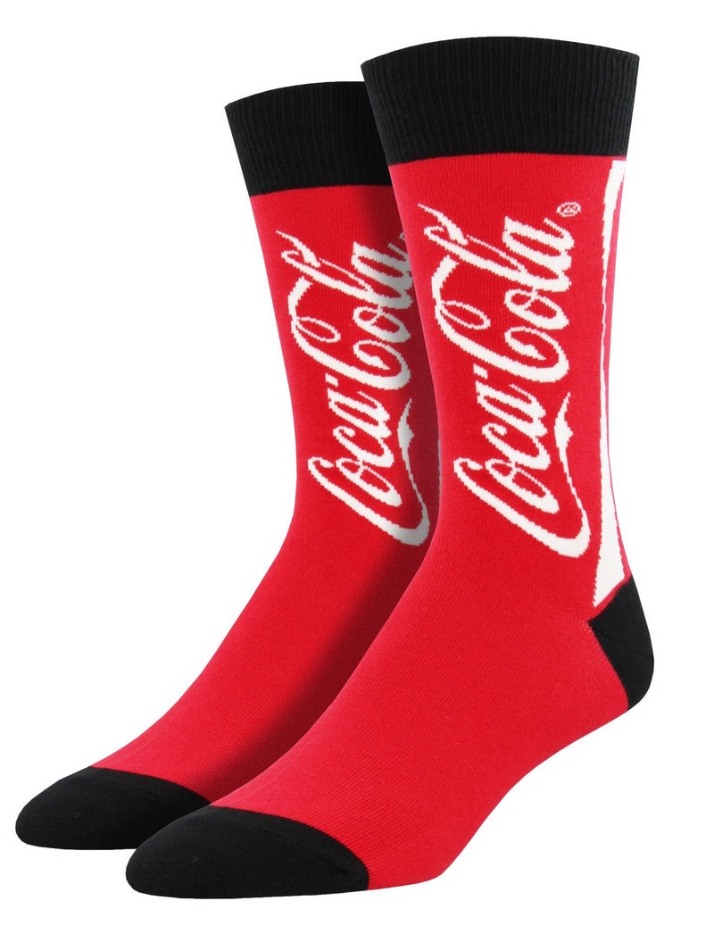 Socksmith Mens' Novelty Coca-Cola Red Crew Socks - Image 4