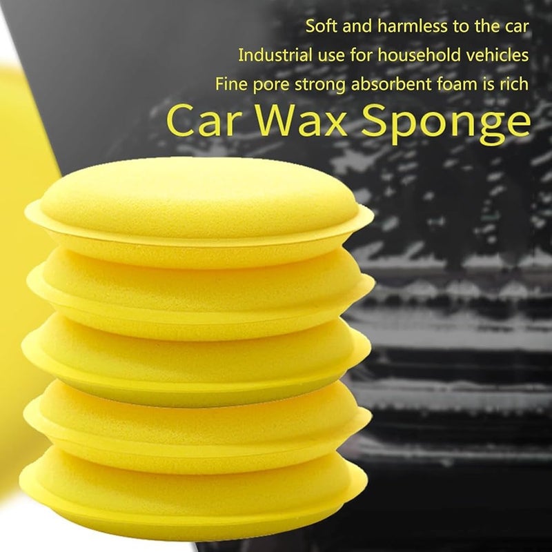 SKY-TOUCH 24-Pack Car Wax Applicator Sponges, High-Density Circular Foam Pads for Polishing & Buffing, Soft Microfiber Cleaning Sponge for Car Detailing, Auto Waxing - Image 3
